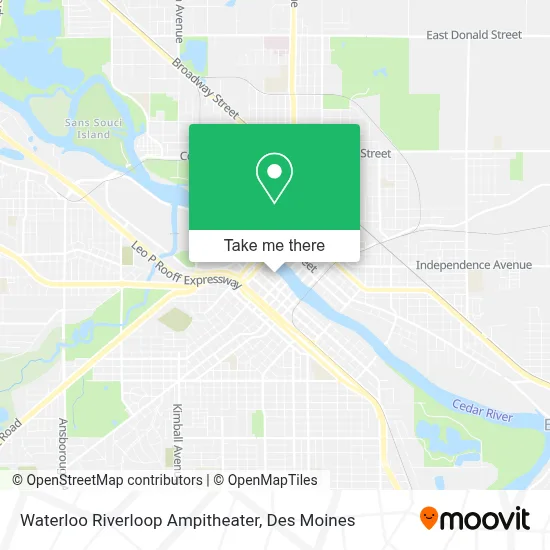 Waterloo Riverloop Ampitheater map