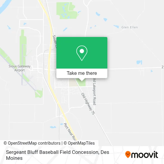 Sergeant Bluff Baseball Field Concession map
