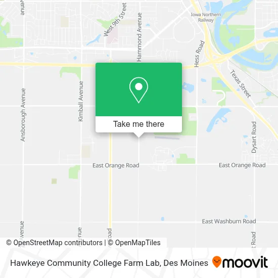 Hawkeye Community College Farm Lab map