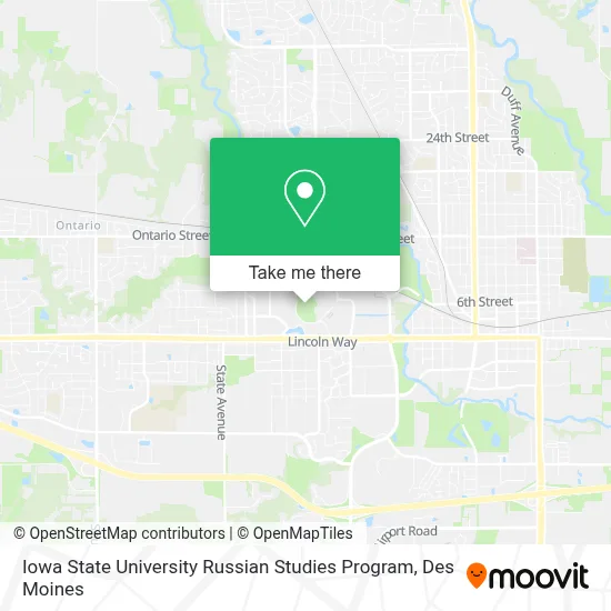 Iowa State University Russian Studies Program map