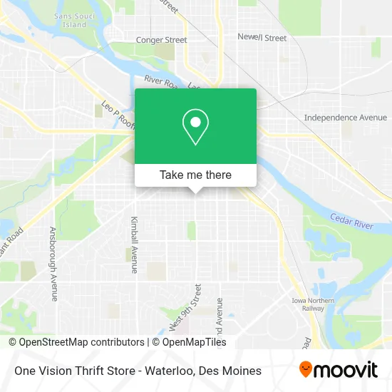One Vision Thrift Store - Waterloo map