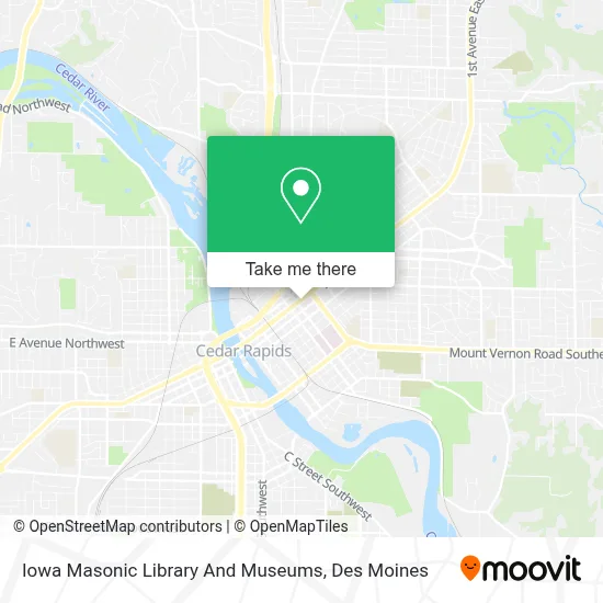 Iowa Masonic Library And Museums map