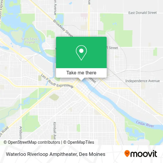 Waterloo Riverloop Ampitheater map