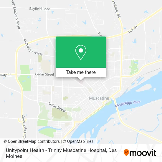 Unitypoint Health - Trinity Muscatine Hospital map