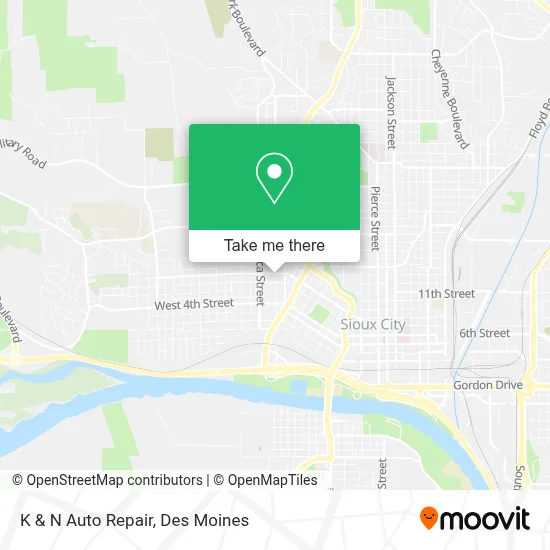 K & N Auto Repair map