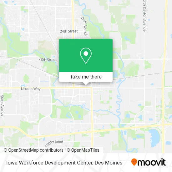 Iowa Workforce Development Center map
