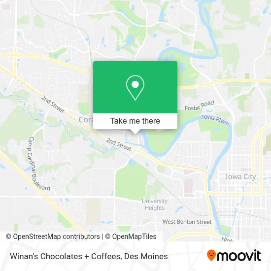 Winan's Chocolates + Coffees map