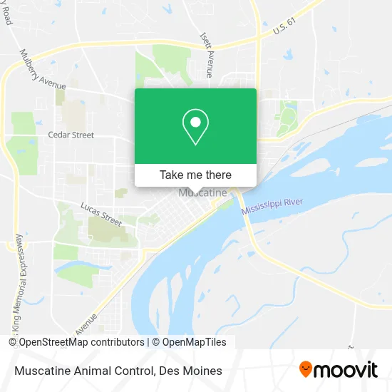 Muscatine Animal Control map