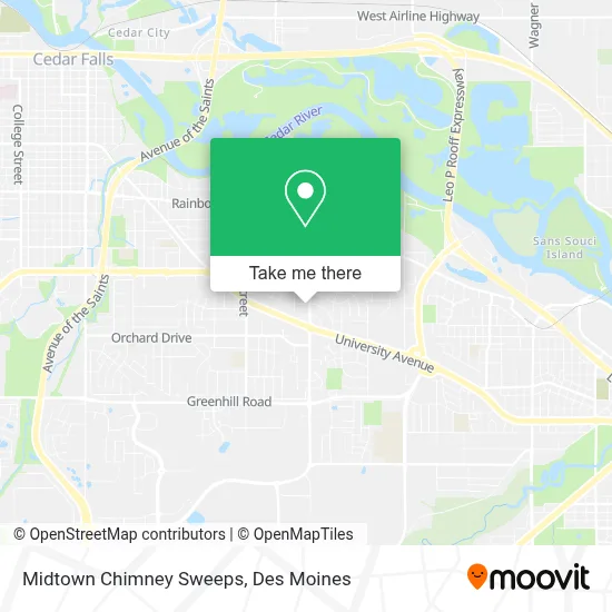 Midtown Chimney Sweeps map