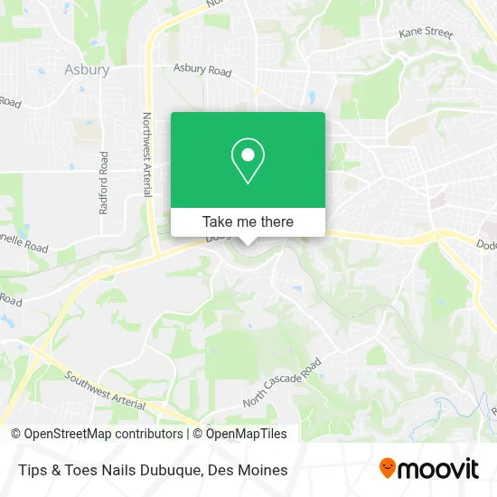 Tips & Toes Nails Dubuque map