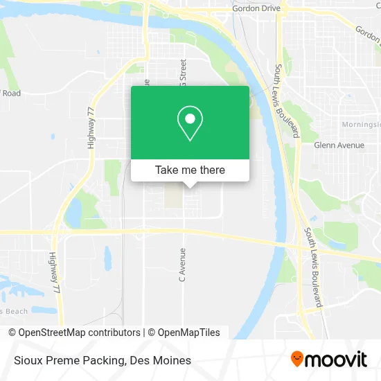 Sioux Preme Packing map