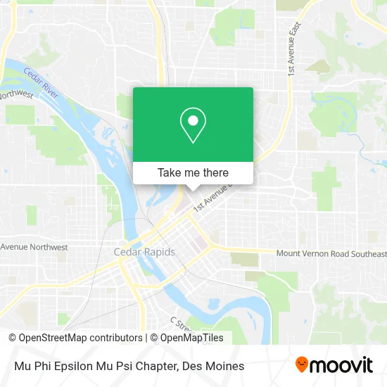 Mu Phi Epsilon Mu Psi Chapter map