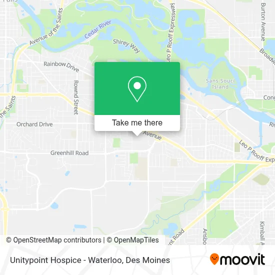 Unitypoint Hospice - Waterloo map