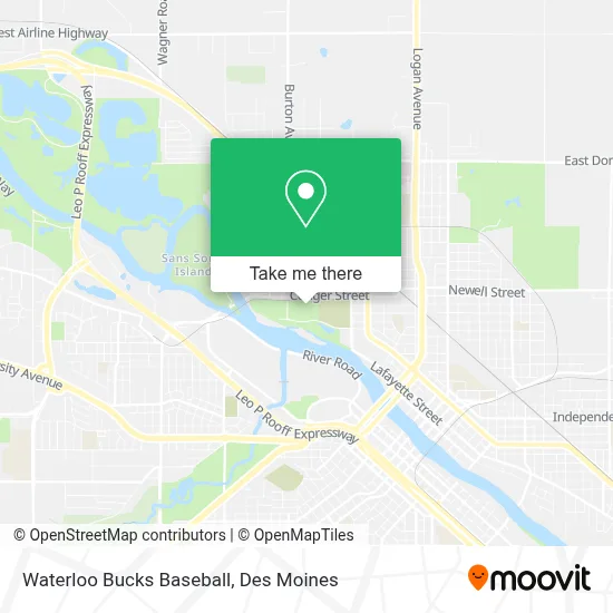 Waterloo Bucks Baseball map