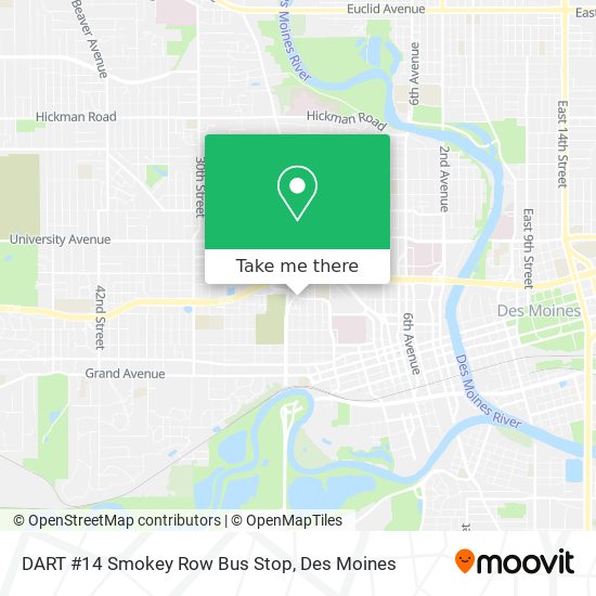 DART #14 Smokey Row Bus Stop map