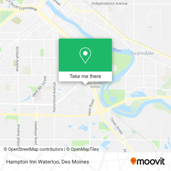 Hampton Inn Waterloo map