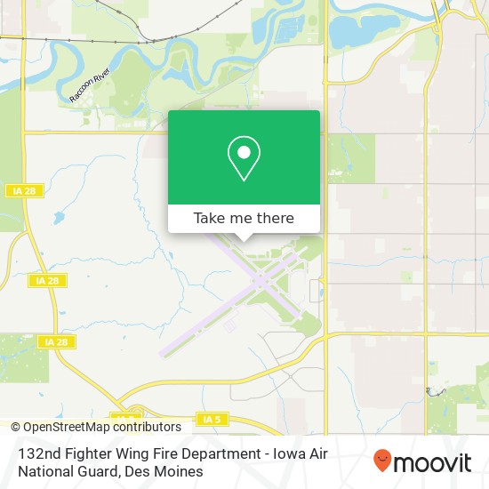 132nd Fighter Wing Fire Department - Iowa Air National Guard map
