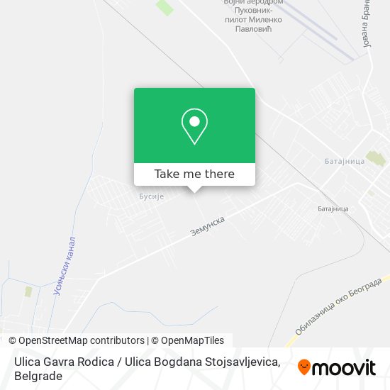 Ulica Gavra Rodica / Ulica Bogdana Stojsavljevica map