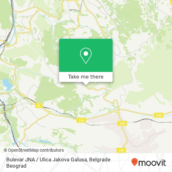 Bulevar JNA / Ulica Jakova Galusa map