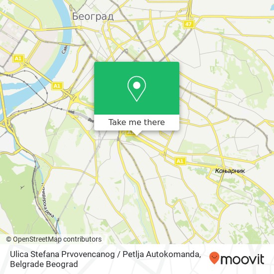 Ulica Stefana Prvovencanog / Petlja Autokomanda map