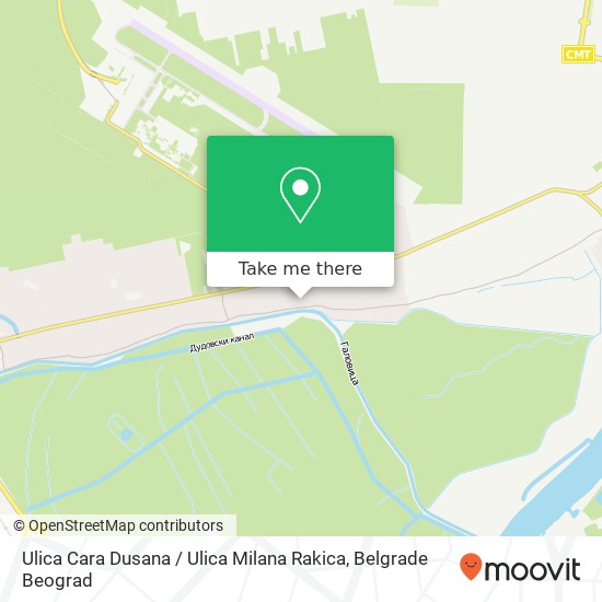 Ulica Cara Dusana / Ulica Milana Rakica map