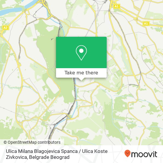 Ulica Milana Blagojevica Spanca / Ulica Koste Zivkovica map