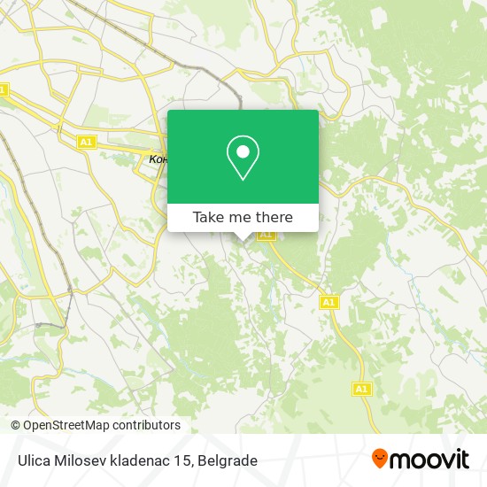 Ulica Milosev kladenac 15 map