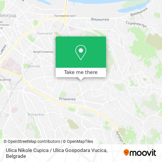 Ulica Nikole Cupica / Ulica Gospodara Vucica map