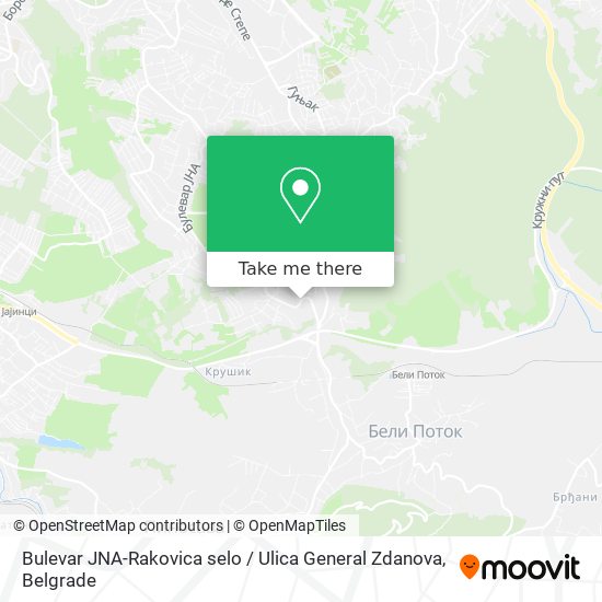 Bulevar JNA-Rakovica selo / Ulica General Zdanova map