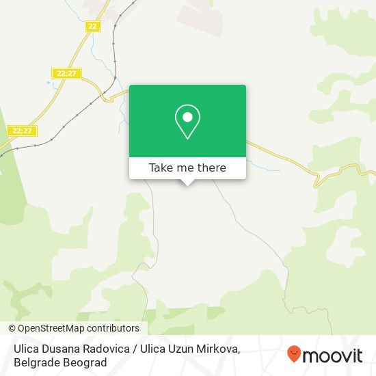 Ulica Dusana Radovica / Ulica Uzun Mirkova map