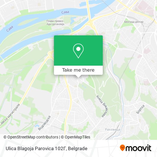 Ulica Blagoja Parovica 102Г map