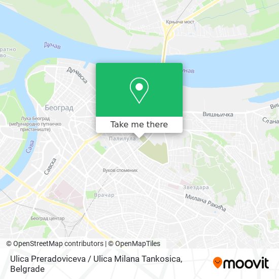 Ulica Preradoviceva / Ulica Milana Tankosica map