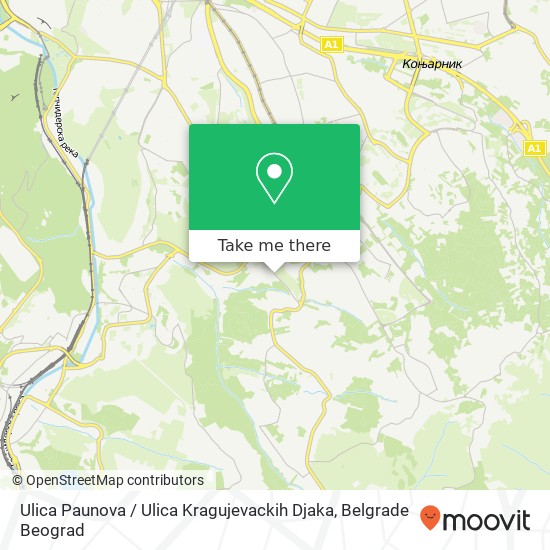 Ulica Paunova / Ulica Kragujevackih Djaka map