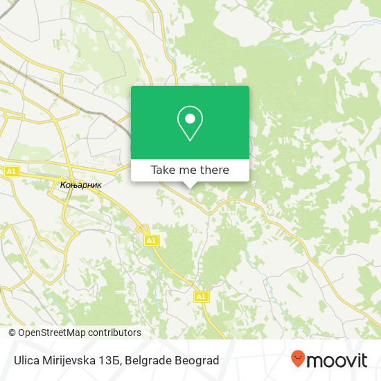 Ulica Mirijevska 13Б map