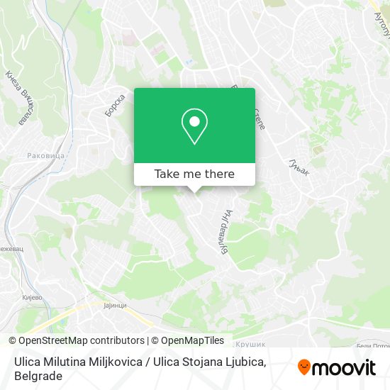 Ulica Milutina Miljkovica / Ulica Stojana Ljubica map