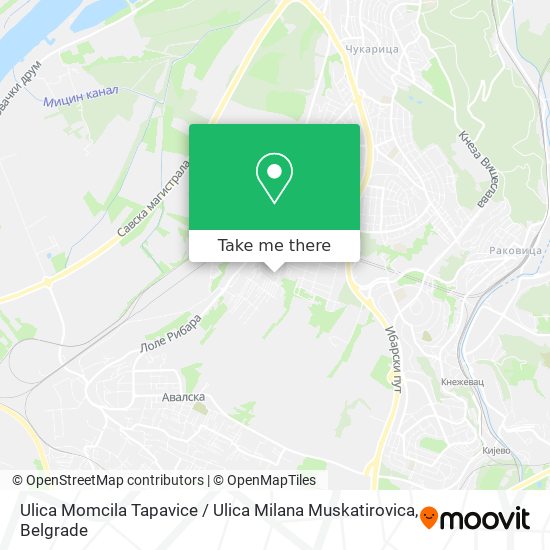 Ulica Momcila Tapavice / Ulica Milana Muskatirovica map