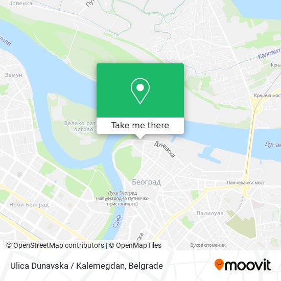Ulica Dunavska / Kalemegdan map