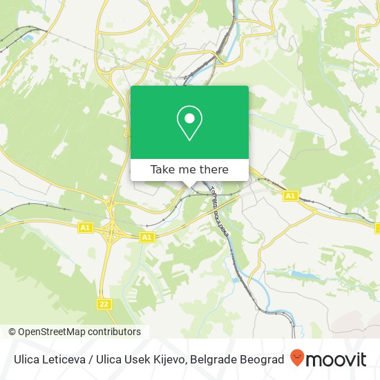 Ulica Leticeva / Ulica Usek Kijevo map