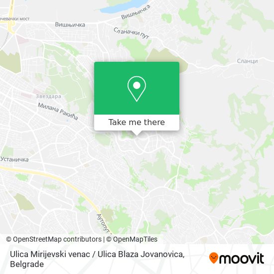 Ulica Mirijevski venac / Ulica Blaza Jovanovica map