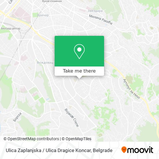 Ulica Zaplanjska / Ulica Dragice Koncar map