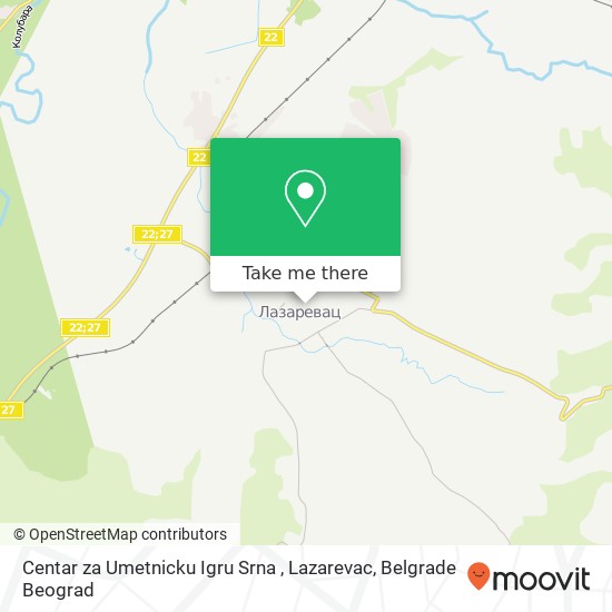 Centar za Umetnicku Igru Srna , Lazarevac map