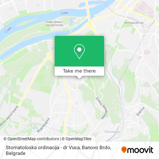 Stomatoloska ordinacija - dr Vuca, Banovo Brdo map
