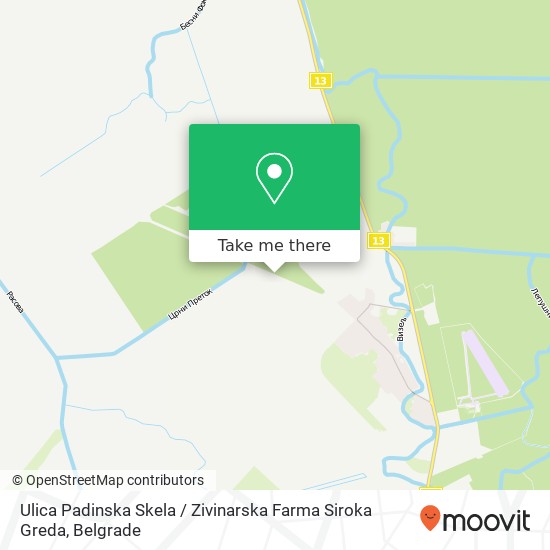 Ulica Padinska Skela / Zivinarska Farma Siroka Greda map