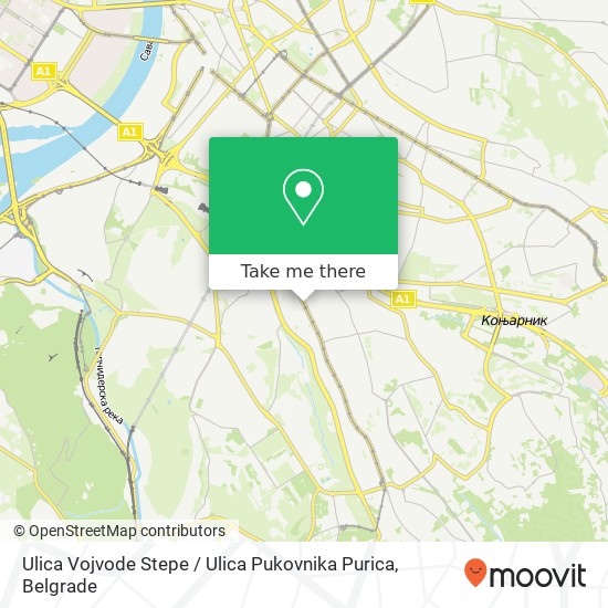 Ulica Vojvode Stepe / Ulica Pukovnika Purica map