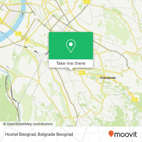 Hostel Beograd map