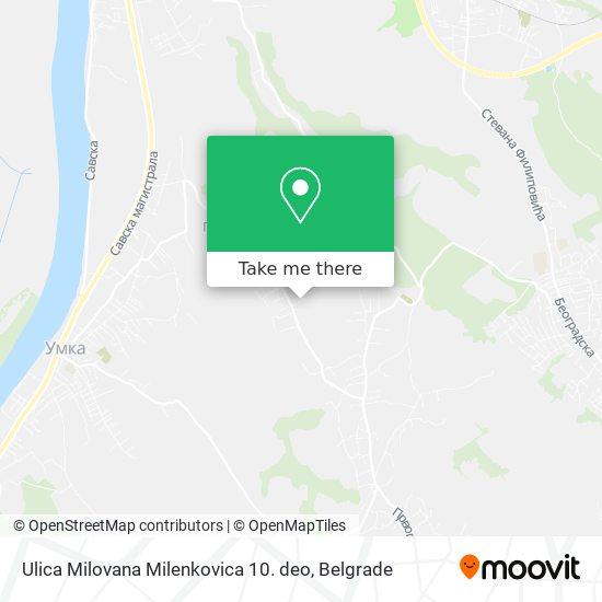 Ulica Milovana Milenkovica 10. deo map