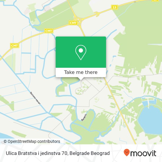 Ulica Bratstva i jedinstva 70 map