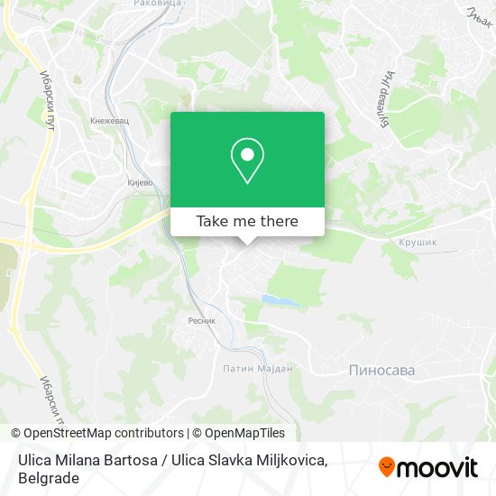 Ulica Milana Bartosa / Ulica Slavka Miljkovica map