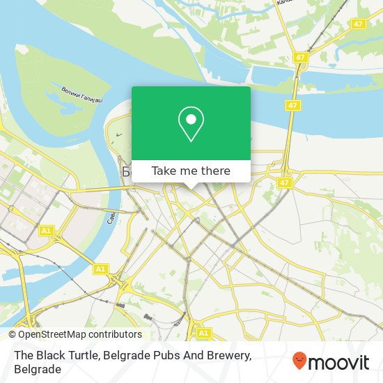 The Black Turtle, Belgrade Pubs And Brewery map