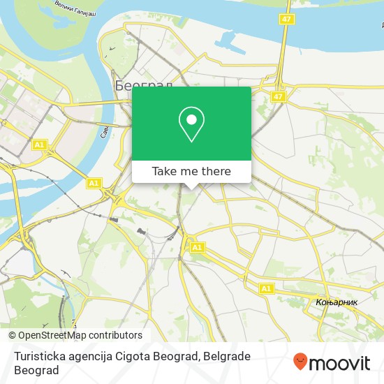 Turisticka agencija Cigota Beograd map